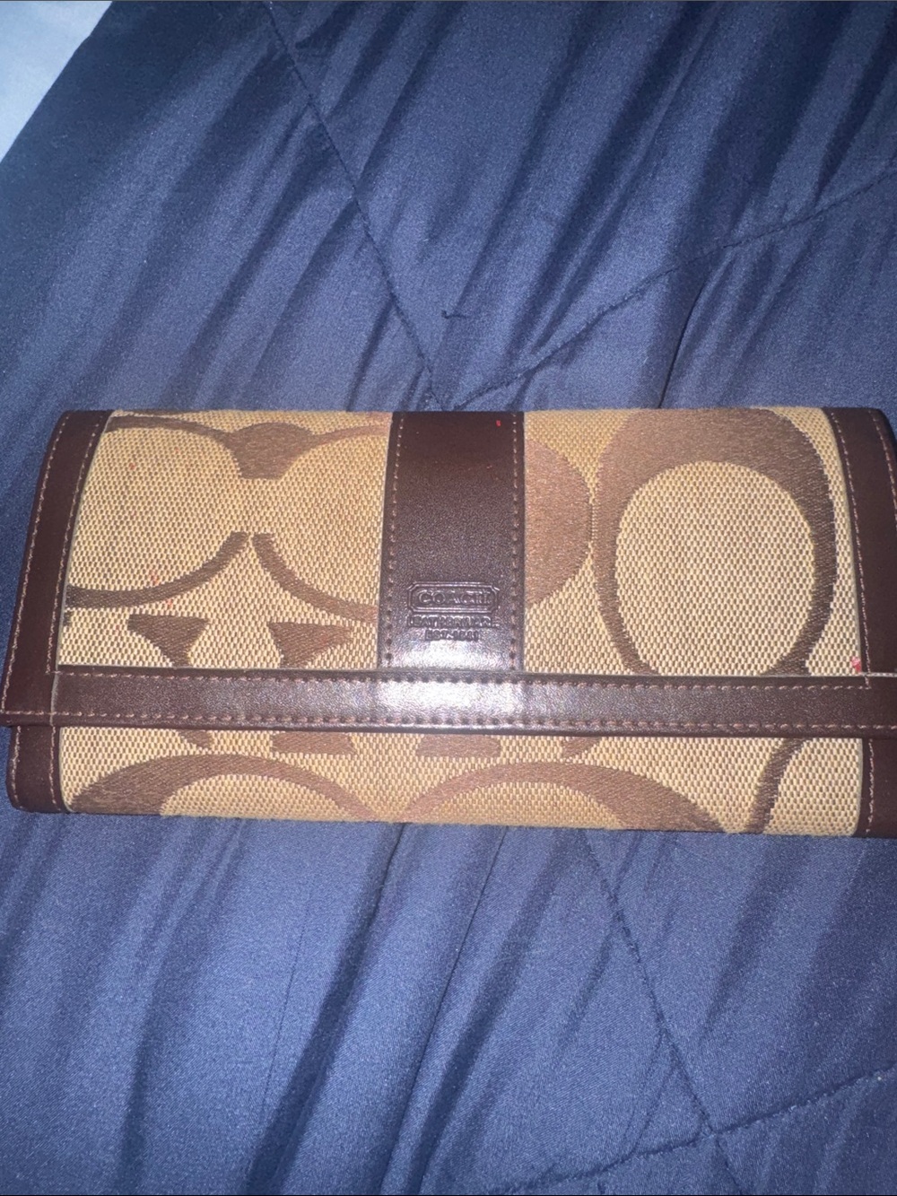 Coach Brown Signature Canvas Continental Wallet